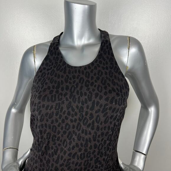Vintage 90s Susan Roselli Vijack Leopard Sparkly Maxi Dress Gown Halter Prom 14 - Picture 10 of 13